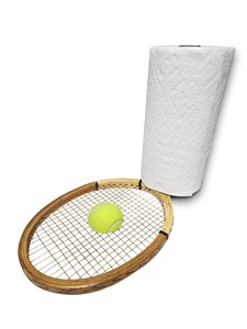 Paper Towel Holder - Wooden Tennis Racket